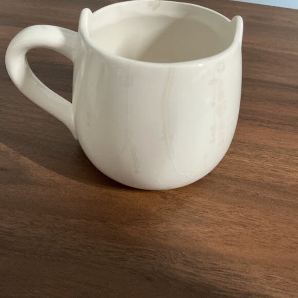 WHITE CAT FACE WITH EARS COFFEE/TEA MUGS SET OF 4 - Picture 6 of 10